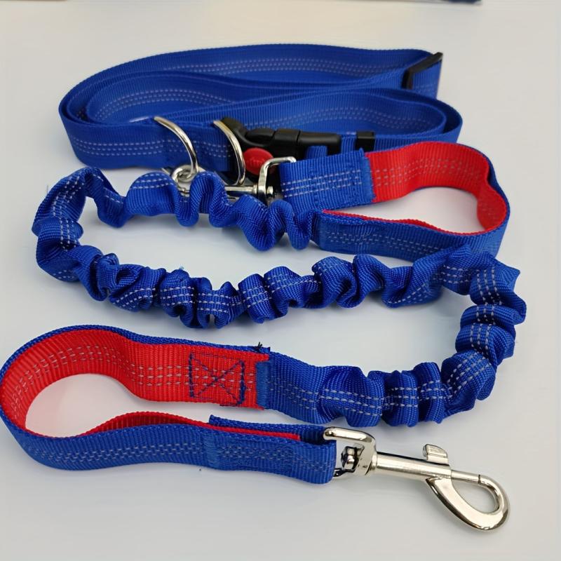 Elastic Nylon Dog Leash for Running, Walking - No Arm Strain