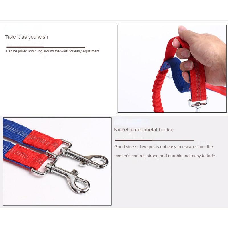Elastic Nylon Dog Leash for Running, Walking - No Arm Strain
