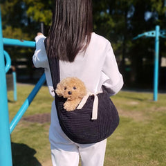 Plush Pet Backpack Dog Shoulder Bag Cat Sling Carrier
