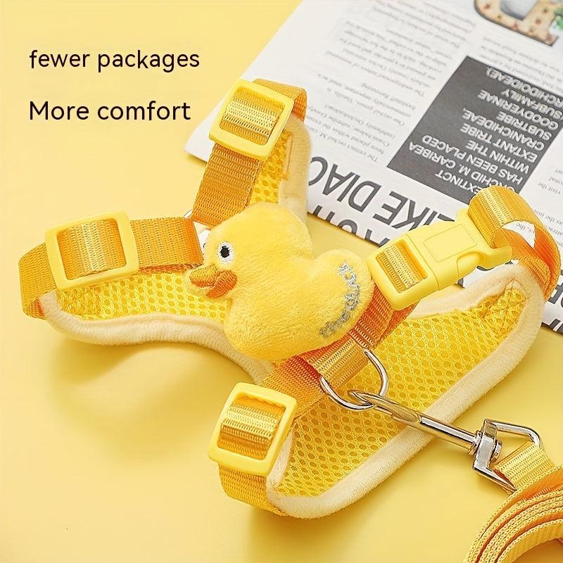 Yellow Duck Cat Harness Vest Breathable Adjustable