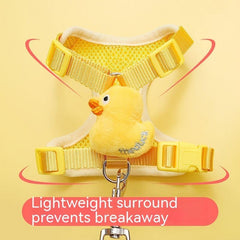 Yellow Duck Cat Harness Vest Breathable Adjustable