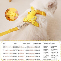 Yellow Duck Cat Harness Vest Breathable Adjustable