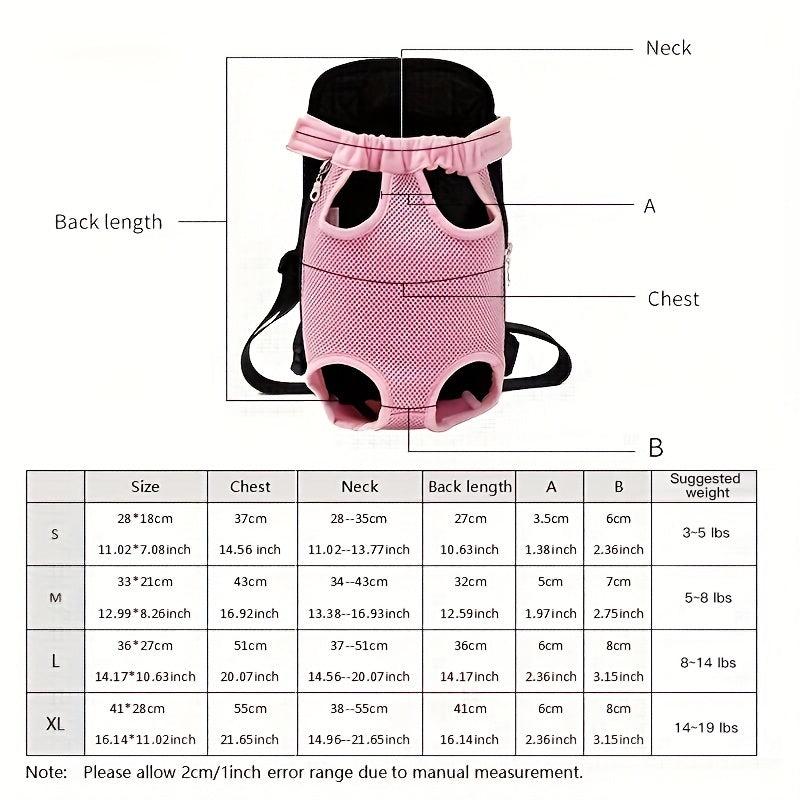 Adjustable Pet Carrier Backpack For Small Dogs And Cats Comfortable Legs Out