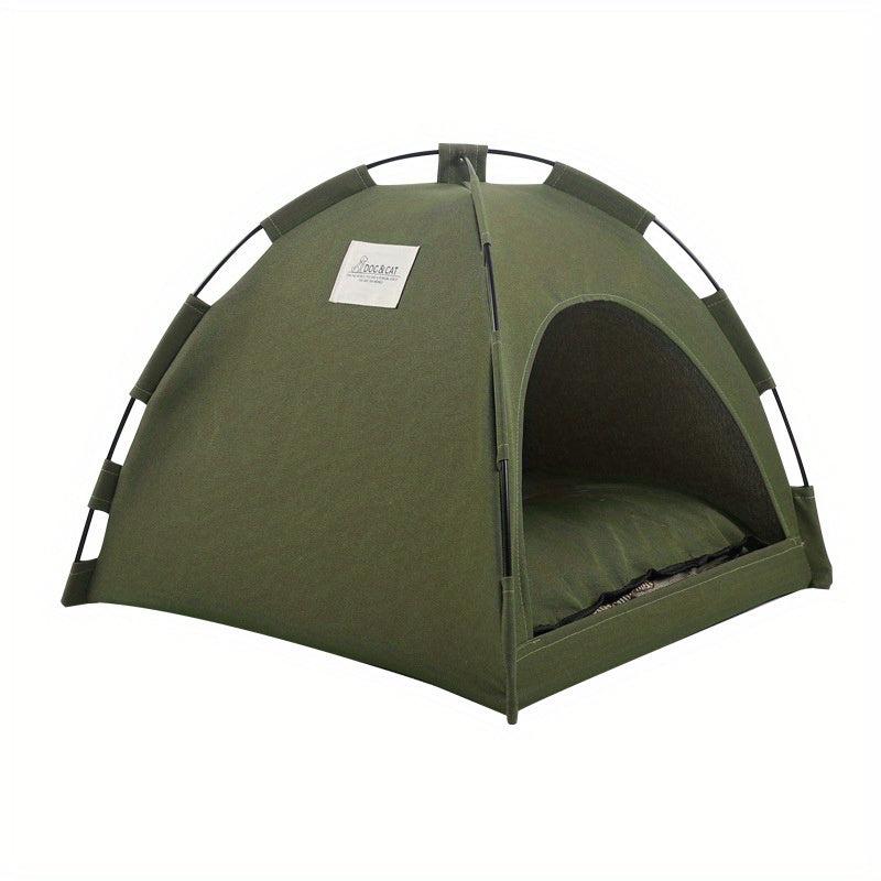 Portable Pet Tent House with Washable Bed - Indoor/Outdoor Use