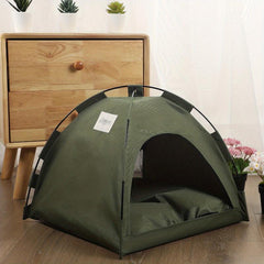 Portable Pet Tent House with Washable Bed - Indoor/Outdoor Use