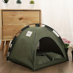 Portable Pet Tent House with Washable Bed - Indoor/Outdoor Use