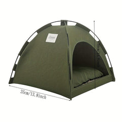 Portable Pet Tent House with Washable Bed - Indoor/Outdoor Use