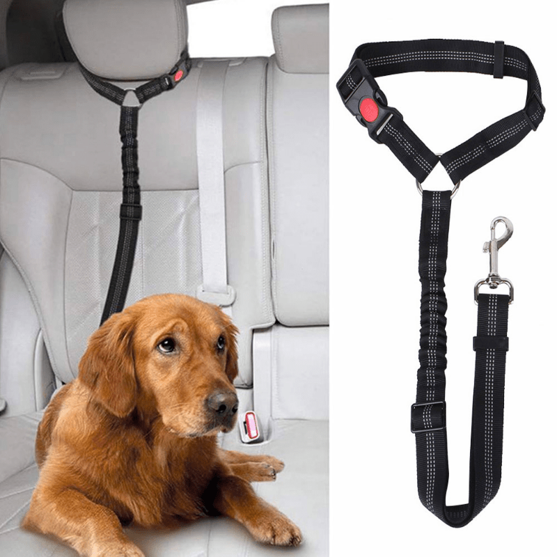 2 In 1 Pet Car Seat Belt Durable Nylon Dog Leash Backseat Dog Safety Belt