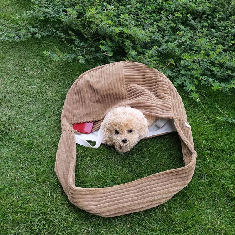 Plush Dog Cat Sling Carrier Bag Hands Dog Shoulder Crossbody Bag