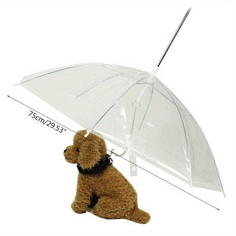Transparent Pet Umbrella With Chains Dog Puppy Umbrella Leash