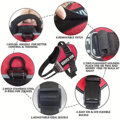 Explosion proof Reflective Dog Harness for Outdoor Walking