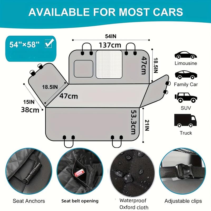Waterproof Dog Hammock Car Seat Cover