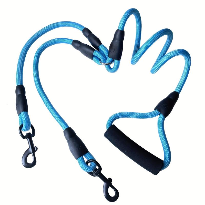 Heavy Duty 2-Way Dog Leash No Tangle Detachable 360 Swivel Device