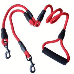 Heavy Duty 2-Way Dog Leash No Tangle Detachable 360 Swivel Device