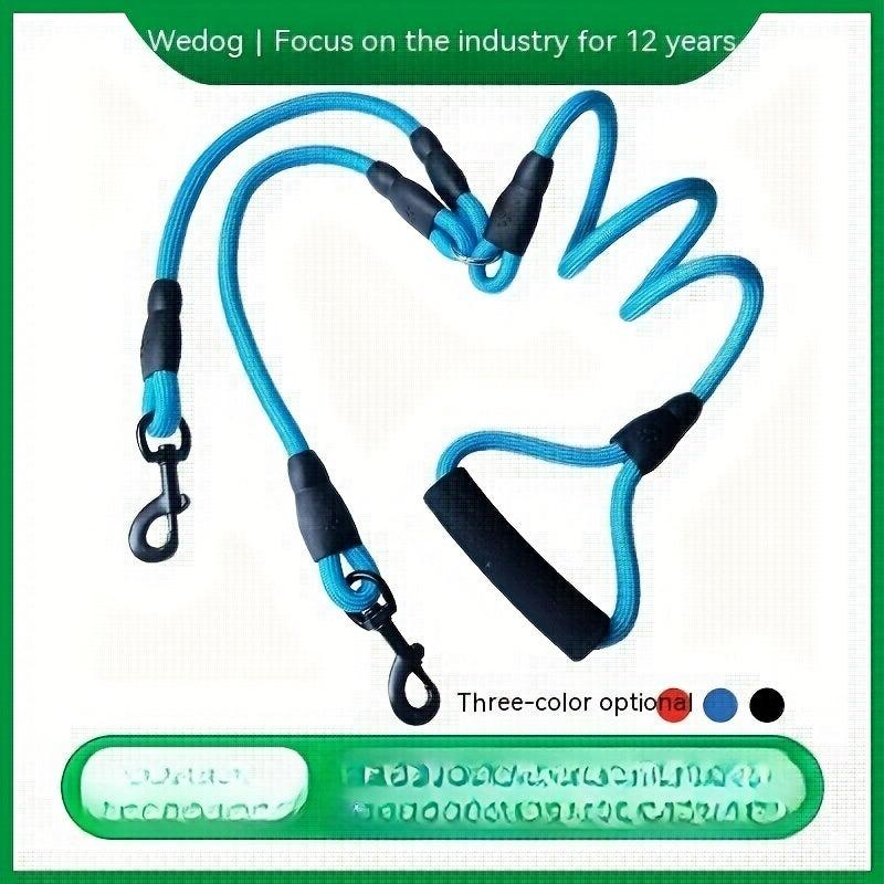 Heavy Duty 2-Way Dog Leash No Tangle Detachable 360 Swivel Device