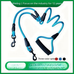 Heavy Duty 2-Way Dog Leash No Tangle Detachable 360 Swivel Device