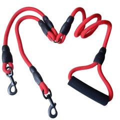 Heavy Duty 2-Way Dog Leash No Tangle Detachable 360 Swivel Device