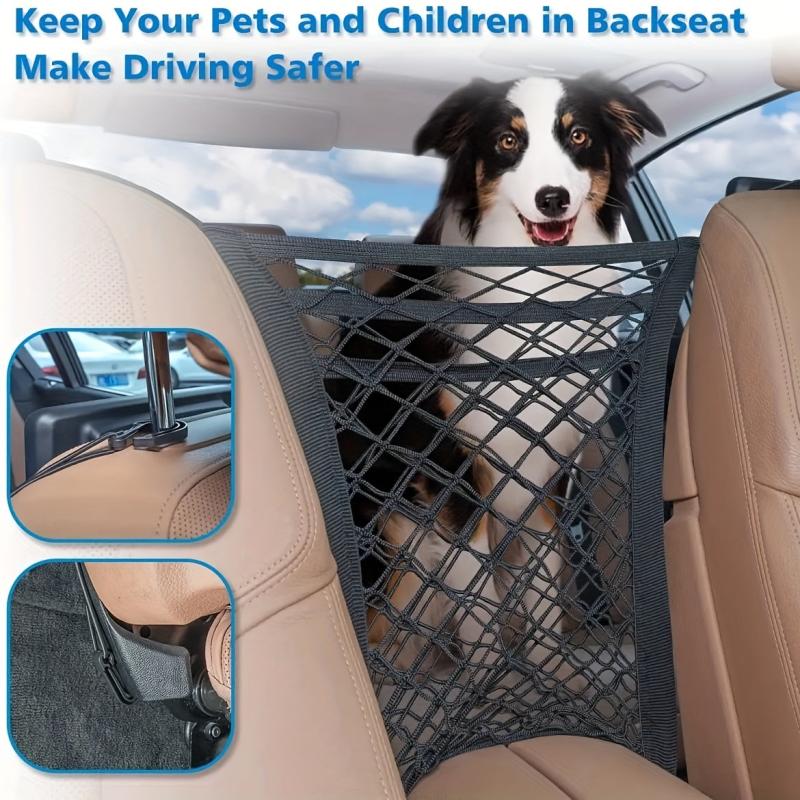 Dog Car Barrier Universal Seat Storage Mesh Backseat Organizer