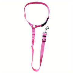 2-In-1 Pet Car Seat Belt Nylon Lead Leash Backseat Safety Belt for Dog & Cat