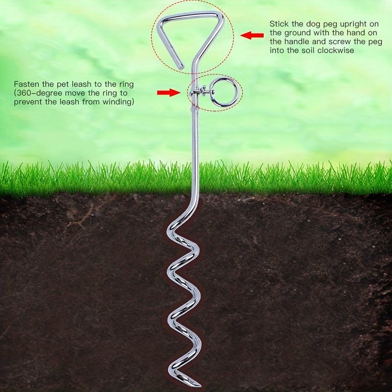 Heavy Duty Stainless Steel Tie Out Leash Stake