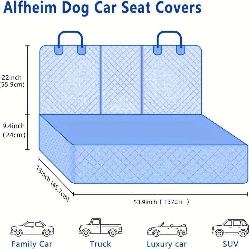 Waterproof Dog Car Seat Cover with Mesh Window & Side Flap