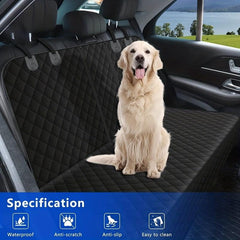 Waterproof Dog Car Seat Cover with Mesh Window & Side Flap