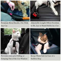 Adjustable Car Leash for Dogs - Durable Vehicle Harness
