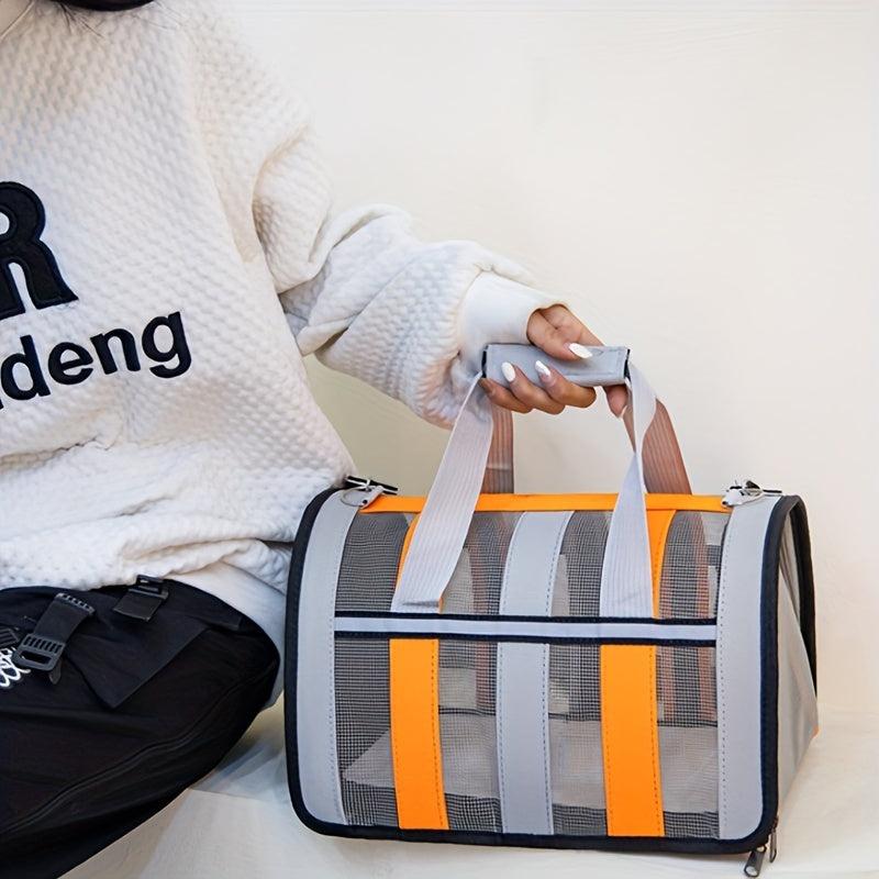 Dog Carrier Bag for Outdoor Travel Reflective Breathable Portable Handbag