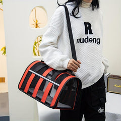 Dog Carrier Bag for Outdoor Travel Reflective Breathable Portable Handbag