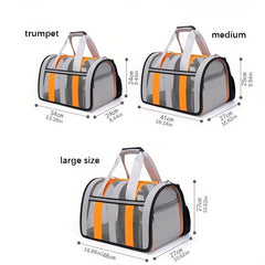 Dog Carrier Bag for Outdoor Travel Reflective Breathable Portable Handbag
