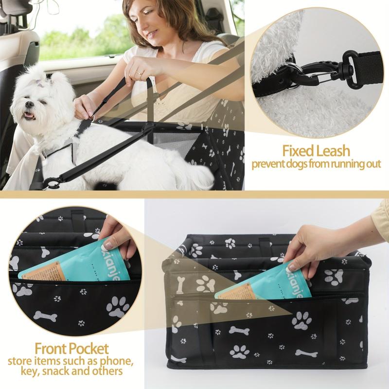 Foldable Waterproof Dog Car Seat Booster for Small and Medium Dogs