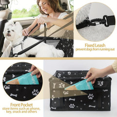 Foldable Waterproof Dog Car Seat Booster for Small and Medium Dogs