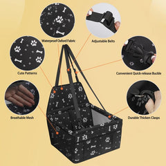 Foldable Waterproof Dog Car Seat Booster for Small and Medium Dogs