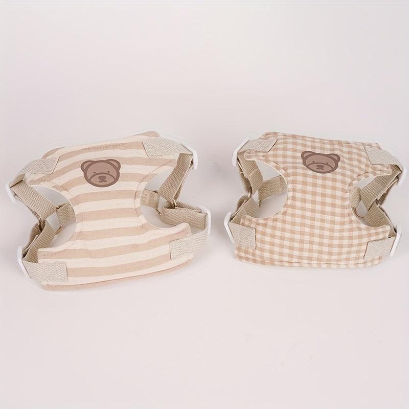 Plaid Bear Dog Vehicle Harness, Chest Strap