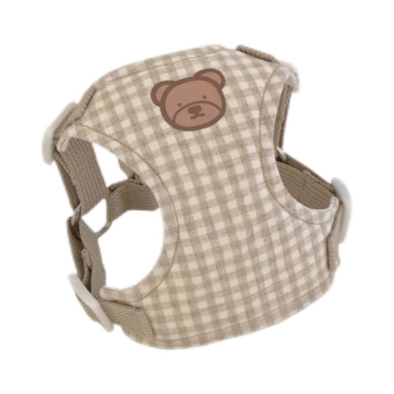 Plaid Bear Dog Vehicle Harness, Chest Strap