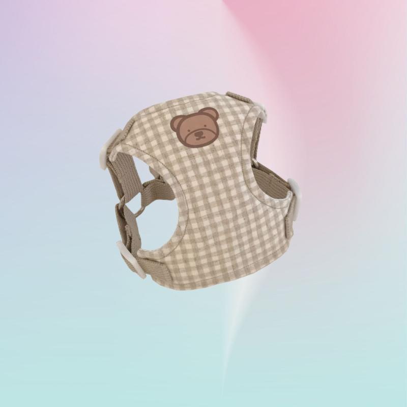 Plaid Bear Dog Vehicle Harness, Chest Strap
