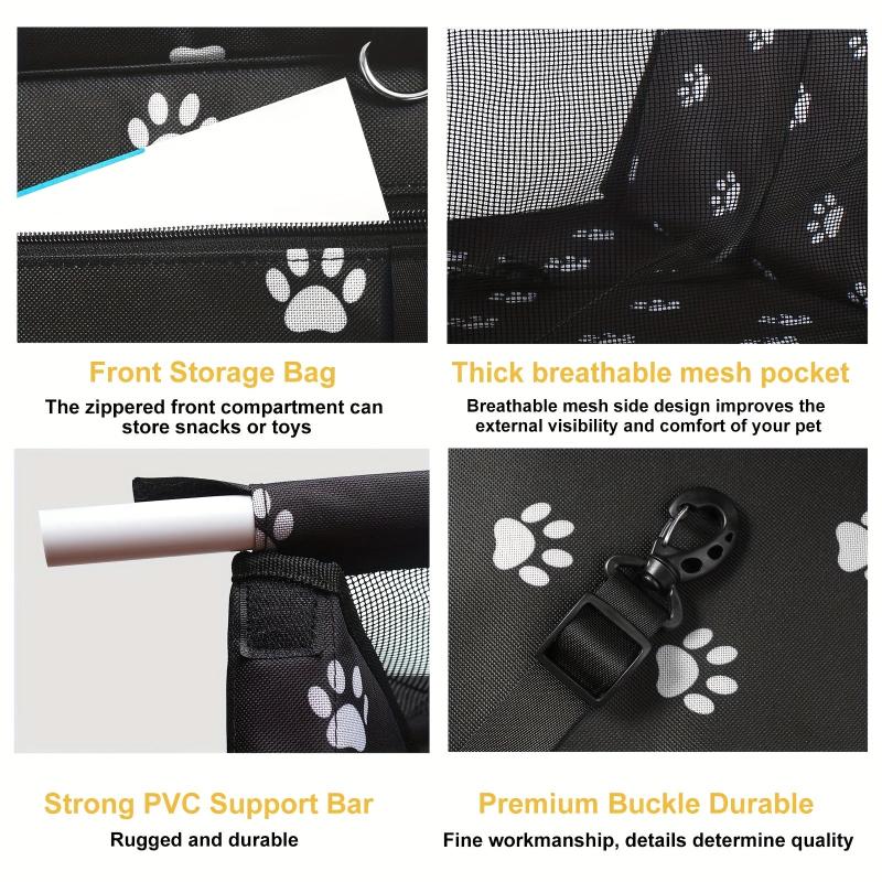 Pet Car Booster Seat for Dogs and Cats with Seat Belt