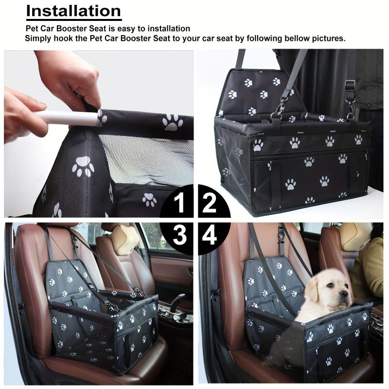 Pet Car Booster Seat for Dogs and Cats with Seat Belt