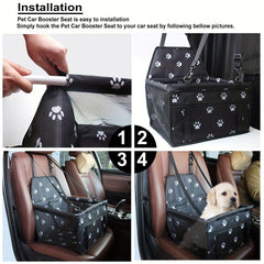 Pet Car Booster Seat for Dogs and Cats with Seat Belt