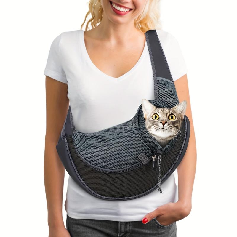 Breathable Reflective Pet Sling Carrier Cat Bag Comfortable Outgoing Sling Bag