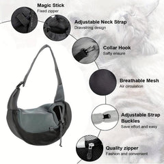 Breathable Reflective Pet Sling Carrier Cat Bag Comfortable Outgoing Sling Bag