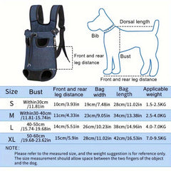 Breathable Pet Chest Bag Cat Carrier Backpack for Travel Hiking Camping Outdoor