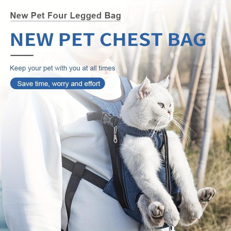 Breathable Pet Chest Bag Cat Carrier Backpack for Travel Hiking Camping Outdoor