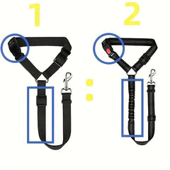 1pc 2pcs Solid Pet Car Safety Belt Two in One Dog Cat Car Traction Rope