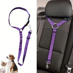 1pc 2pcs Solid Pet Car Safety Belt Two in One Dog Cat Car Traction Rope