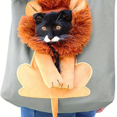 Lion Shaped Pet Carrier Shoulder Bag Breathable Cat Travel Bag