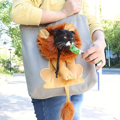 Lion Shaped Pet Carrier Shoulder Bag Breathable Cat Travel Bag