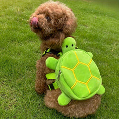 Turtle Shape Pet Backpack with Dog Poop Bag Dispenser
