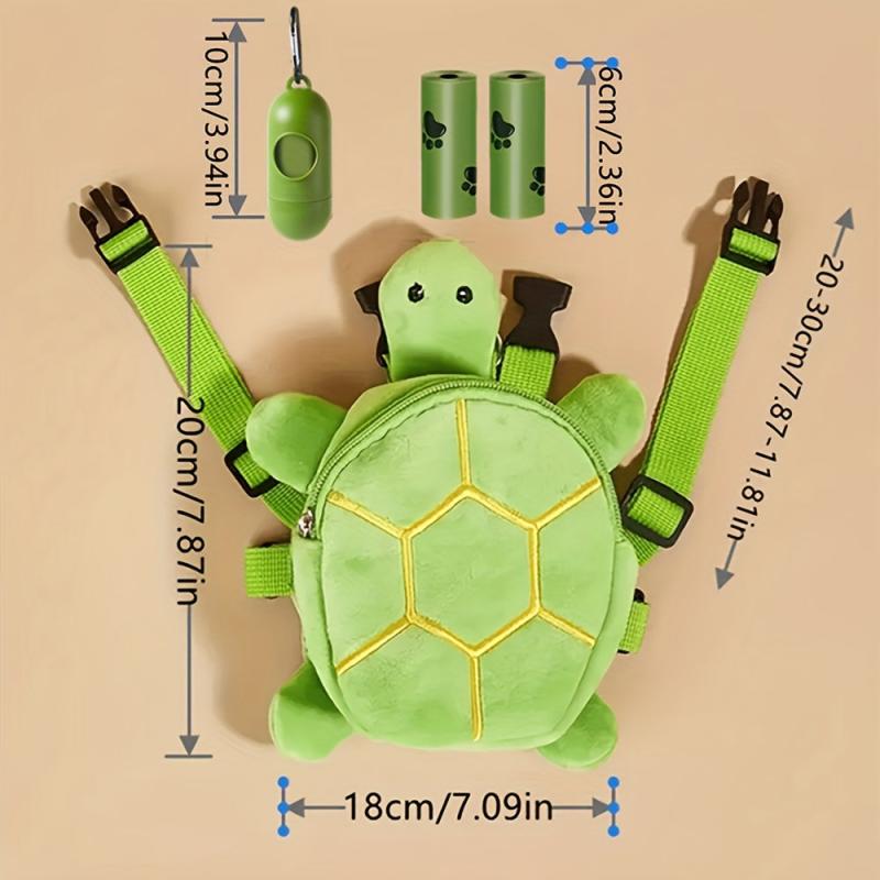 Turtle Shape Pet Backpack with Dog Poop Bag Dispenser