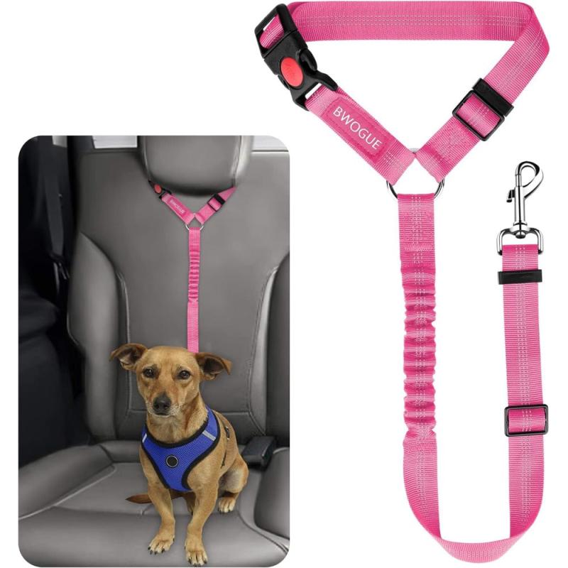 Pet Car Seat Belt Headrest Restraint for Dog Cat Safety, Adjustable Harness